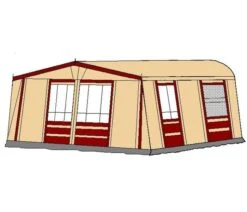 Te Velde Voortent Prelude 350 Cm Bordeaux -Tenten Verkoop 14 tevelde voortent prelude bordeaux 350 rechts 1