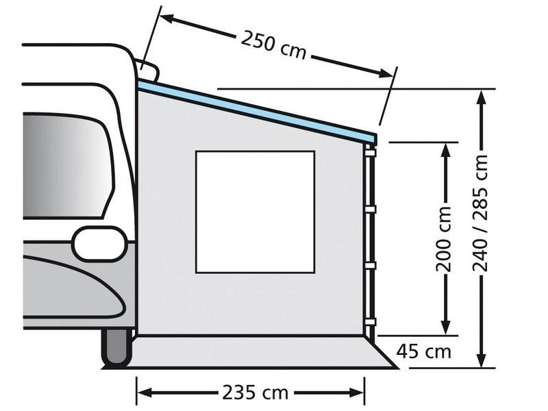 Eurotrail Zijwand Cassetteluifel Met Raam 250 2 Eurotrail Zijwand Cassetteluifel Met Raam 250 - Image 2