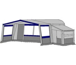 Te Velde Voortent De Vaart Standaard 240 Cm -Tenten Verkoop te velde voortenten met uitbouw en luifel de vaart standaard blauw3